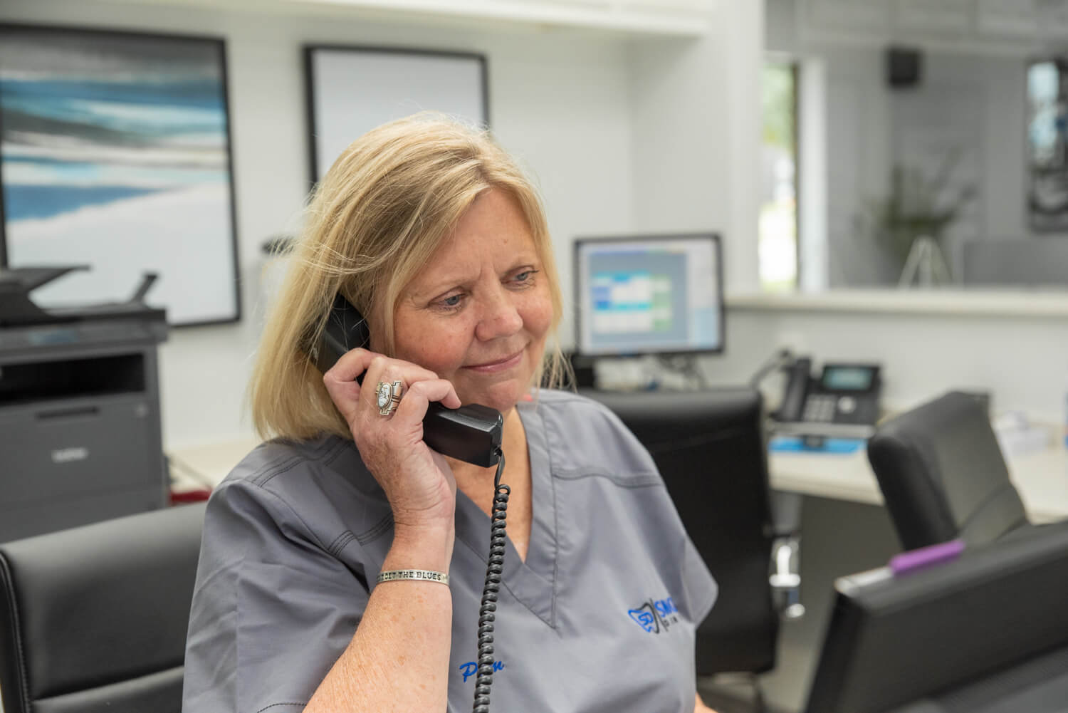 receptionist at dental office